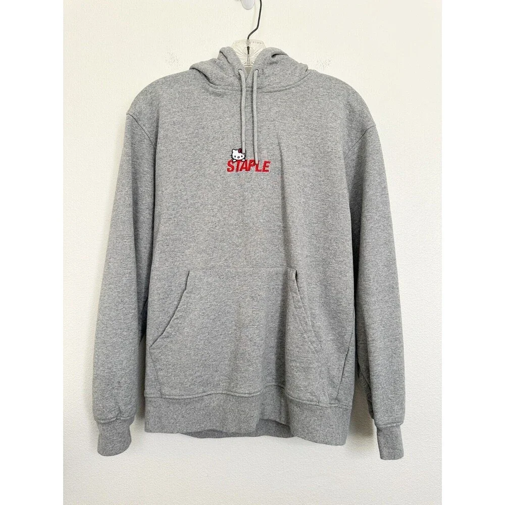 Staple Pigeon x Hello Kitty Hoodie Sweater Gray Heavyweight Cotton Unisex Small